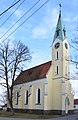 English: Saint Wenceslas Church in Vrábče, České Budějovice district, the Czech Republic. Čeština: Kostel svatého Václava ve Vrábči, okres České Budějovice.