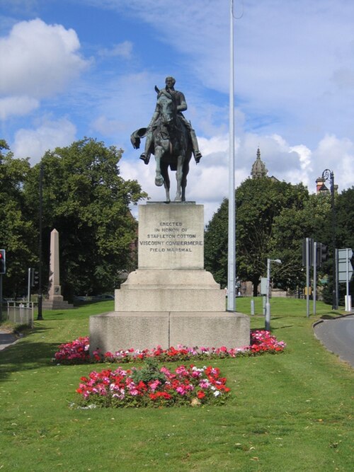 Statue of Lord Combermere outside Chester Castle, Cheshire