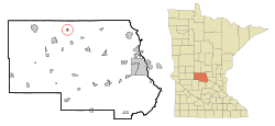Location of Saint Rosa within Stearns County, Minnesota