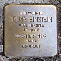 Stolperstein for Selma Einstein (1887) in Memmingen.jpg