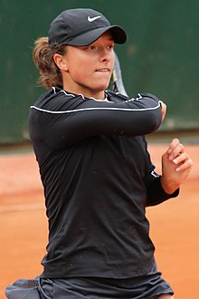 Iga Świątek, 2022 women's singles champion. It was her second major title and her second at the French Open.