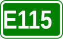 Sign of the European route 115