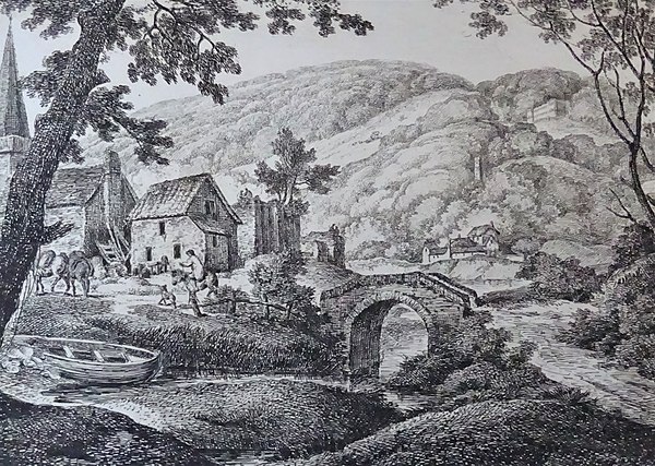 Tawstock Church and village in 1805