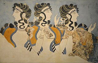 Ladies in Blue fresco from Knossos