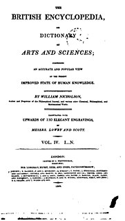 <i>British Encyclopedia, or Dictionary of Arts and Sciences</i> 1809 encyclopedia by William Nicholson