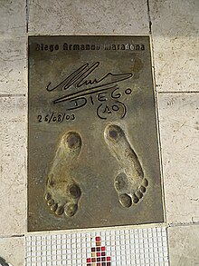 Maradona's Golden Foot award in "The Champions Promenade" on the seafront of the Principality of Monaco The Champions Promenade, Diego Maradona - panoramio.jpg