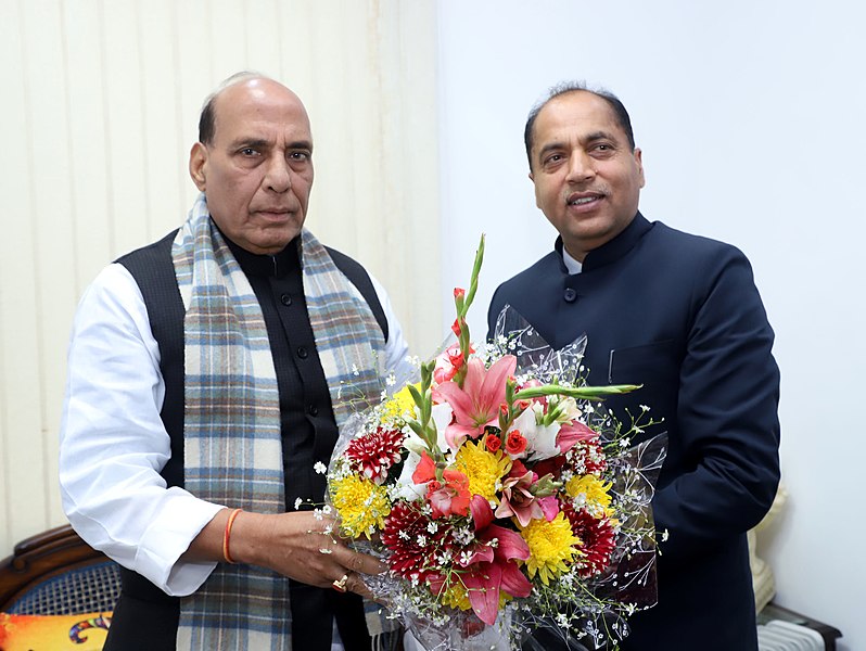 File:The Chief Minister of Himachal Pradesh, Shri Jai Ram Thakur calling on the Union Home Minister, Shri Rajnath Singh, in New Delhi on January 27, 2018.jpg