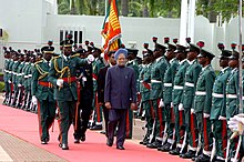 The Prime Minister, Dr. Manmohan Singh inspecting the Guard of Honour, at a Ceremonial Reception, at Abuja, Nigeria on October 15, 2007.jpg