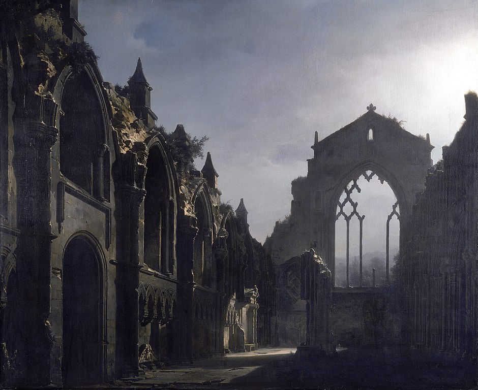 Pongan un cuadro en su vida - Página 12 940px-The_Ruins_of_Holyrood_Chapel_(Louis_Daguerre),_1824_(Google_Art_Project)