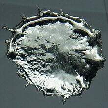 Droplet of solidified molten tin Tin-2.jpg