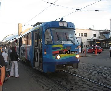 1. maršruta tramvajs pie Centrāltirgus