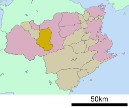 Tsurugis läge i Tokushima prefektur      Städer      Landskommuner