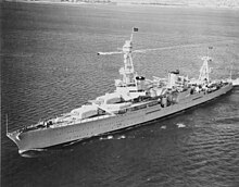 While on a long duration flight over the Pacific, Macon was able to locate and track the cruiser Houston, which was carrying President Roosevelt on a trip to Hawaii to Washington. USS Houston (CA-30) off San Diego in October 1935.jpg