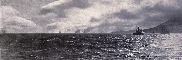 City of Peking, City of Sydney, and Australia passing through the Golden Gate