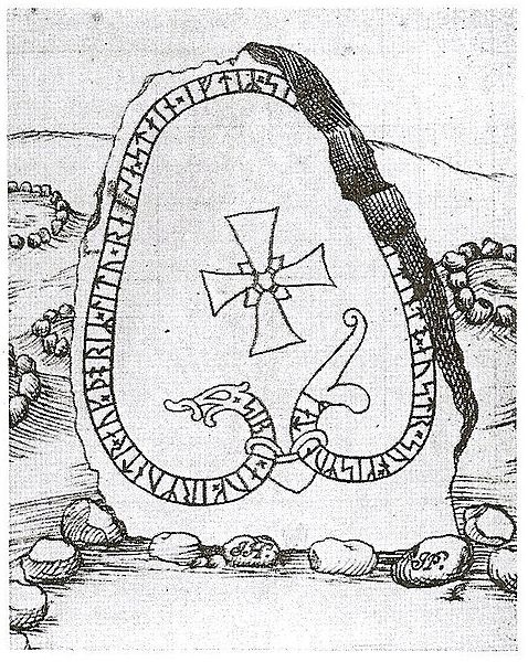 Runestone U 283 in a 17th-century drawing