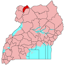 Map of Uganda Showing Moyo District