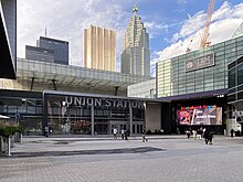 Union Station's southern entrance was opened in 2010. Union Staiton South Entrance 2023.jpg