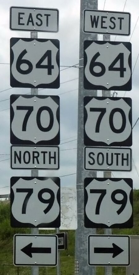 Directional assembly for U.S. Highways 64, 70, and 79 in Memphis, Tennessee.