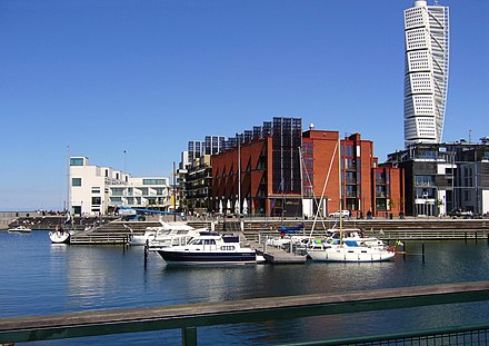 Western harbour, Malmö, with Santiago Calatrava's Turning Torso to the right.