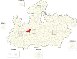 Vidhan Sabha constituencies of Madhya Pradesh (169-Kalapipal highlighted).png