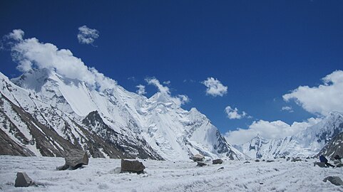 Vigne Glacier, Karakoram, with glacial erratics