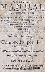 Miniatura para Vocabulario manual de las lenguas castellana y mexicana