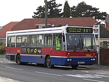 Oxford Bus Company Plaxton Verde bodied Volvo B10B in Radley in November 2006 Volvo bus outside Radley railway station, Oxfordshire - IMG 0626 (15744889134) (cropped).jpg