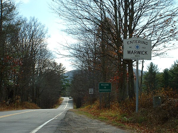 Entering Warwick from Winchester, NH, along Route 78