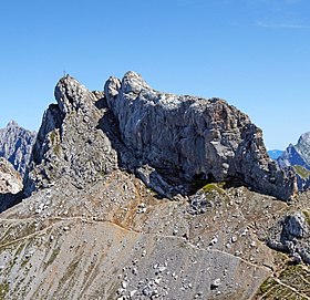 Westliche Karwendelspitze'nin görünümü.