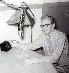 William H. Siemering working as an announcer at WHA in 1956 William siemering WHA 1956.jpg