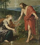 Workshop of Peter Paul Rubens. ‘Noli me tangere’ . 1610-1690. oil on canvas medium QS:P186,Q296955;P186,Q12321255,P518,Q861259 . 200 × 177.5 cm (78.7 × 69.8 in). Amsterdam, Rijksmuseum Amsterdam.