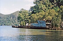 The wreck of Parramatta in the Hawkesbury River Wreck of HMAS Parramatta 2.jpg
