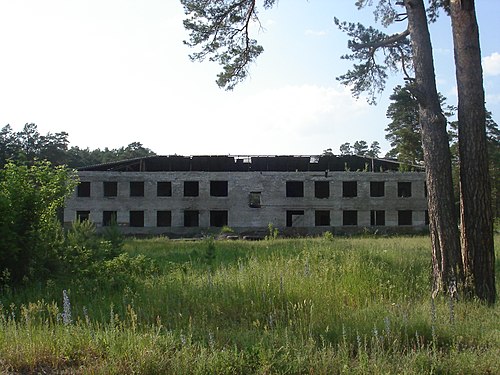 An abandoned building near Borzovaya Zaimka in Altai Krai, Russia