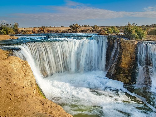 Water falls in El-Rayan village, Fayoum protectorates Photograph: Rowaydaabdelgwad