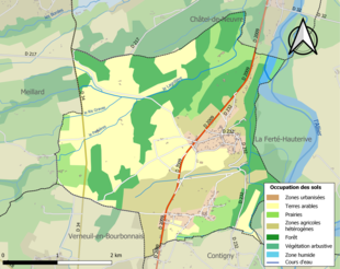 Kolorowa mapa przedstawiająca zagospodarowanie terenu.