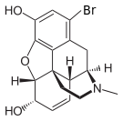 Chemical structure of 1-bromocodeine.