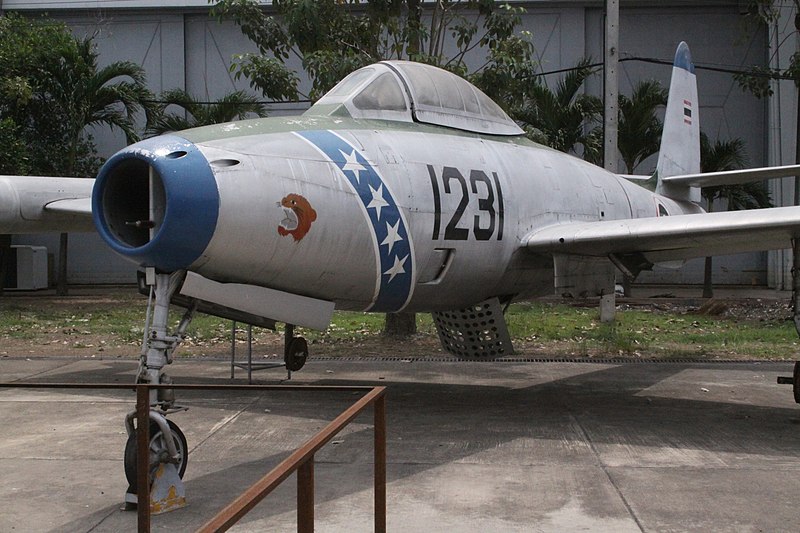 File:1231 Republic F-84G Thunderjet Royal Thai Air Force (7880679916).jpg