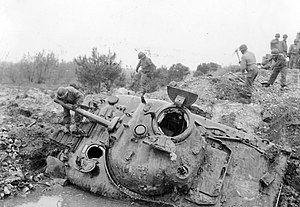 13th Armor Tank stuck in the mud. Southern Italy.jpg