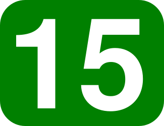 File:15 white, green rounded rectangle.svg