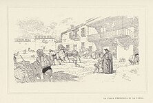 1901, Au pays de Don Quichotte, La plaza d'Herencia et la fonda, Vierge.jpg