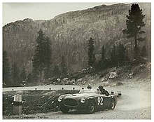 Paolo Marzotto and Marino Marini winning 1952 Coppa d' Oro delle Dolomiti 1952-07-13 Coppa Dolomiti WINNER Ferrari 225 0172ET Marzotto Marini.jpg