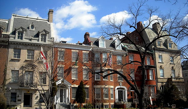 Private residences and embassies located on Massachusetts Avenue between 22nd Street and Sheridan Circle