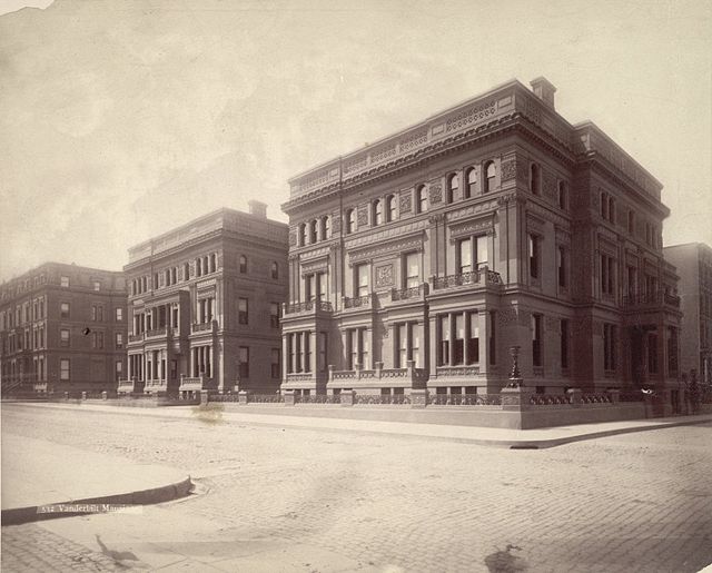 The Shepards' New York City townhouse (right), part of the Vanderbilt Triple Palace