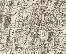 Extrait de la carte de Cassini (entre 1756 et 1789) situant Bonnefont au nord ouest de Galan