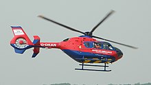 G-DAAN, one of the air ambulances that attended the scene (pictured in 2013) A2761-G-DAAN-EC135-RIAT2013.JPG