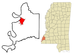Natchez i Adams County och Mississippi