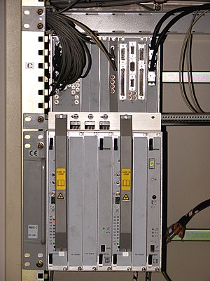 An add-drop multiplexer. Add-drop-multiplexer-SONET-SDH.jpg