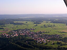  Germany, Baden-Württemberg,
Aerial view of Mahlstetten