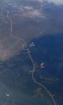 WCE Terong alignment view from airplane Airasia - Aerial photographs of WCE Terong (230815) 01 (cropped).jpg