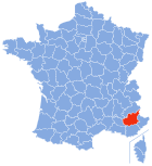 Posizion del dipartiment Alpes-de-Haute-Provence in de la Francia